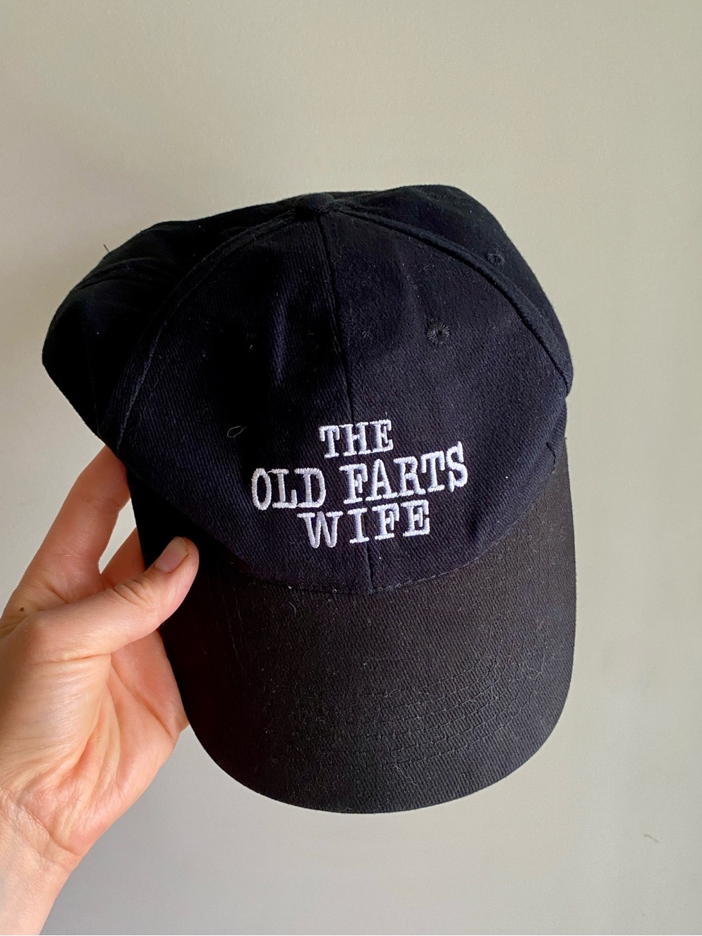 Black White 'The Old Fart's Wife' Embroidered Baseball Dad Cap